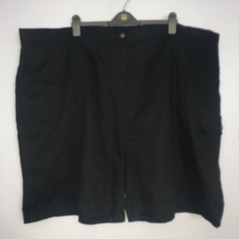 Erica Brooke Collection Womens Super Plus 32 Black 100% Cotton Side Pocket Short